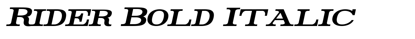 Rider Bold Italic